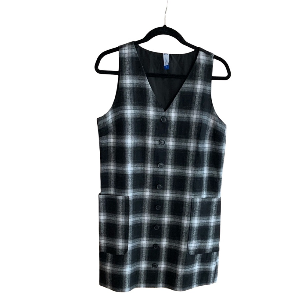 *SOLD* 💙 ACADEMIA Style Blurred Plaid Dress